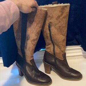 European size 36 Brown Leather Knee-High Boots